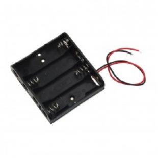 Battery Holder AA x4 Black with Wires
