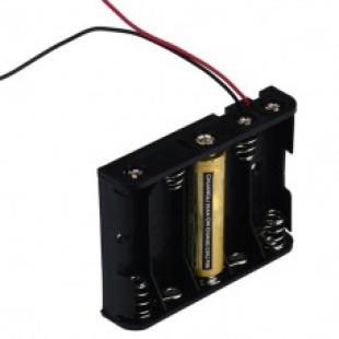 Battery Holder AA x5 Black with Wires