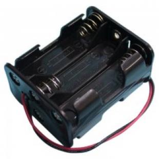 Battery Holder AA x6 Black with Wires