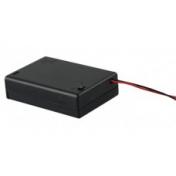 Battery Holder AA x3 Switch Closed Black with Wires