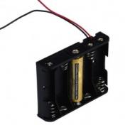 Battery Holder AA x5 Black with Wires