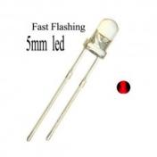 LED 5MM Clear Flashing Red