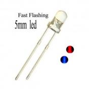 LED 5MM Clear Flashing Red/Blue