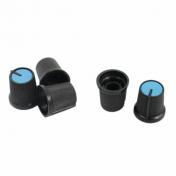 Knob for Potentiometer 6mm Black and Blue for the shafts