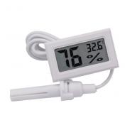 Digital LCD Thermometer Hygrometer External probe White