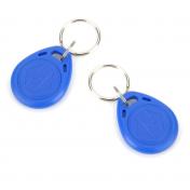 Keyfob RFID access chip key ring 125Khz blue