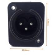 3 Pin XLR Male Panel Mount Chassis Socket