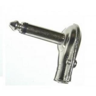 6.35mm 1/4" Mono Right Angle Metal Plug