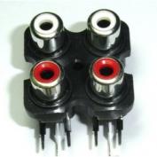 2 X 2 PCB Mount Horizontal RCA Sockets